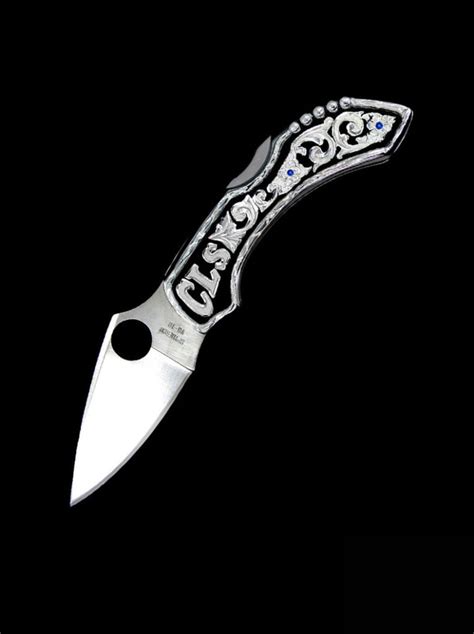 Large Silver Engraved Custom Knife - Custom Knives by Hyo Silver