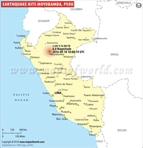 Peru Earthquake Map | Areas affected by Earthquakes in Peru