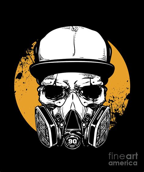 Gas Mask Graffiti Skull - note0430