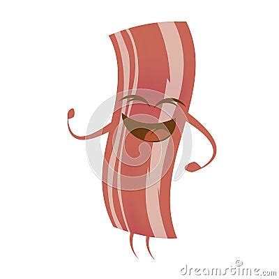 Funny Cartoon Bacon Stock Vector - Image: 48891210