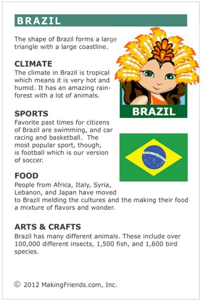 Facts about Brazil | Brazil facts, World thinking day, Around the world ...