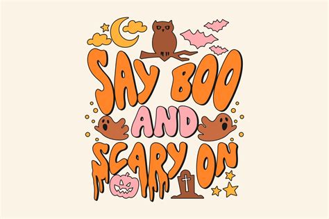 Retro Halloween Say Boo and Scary on Graphic by Keithzo (7NTypes ...