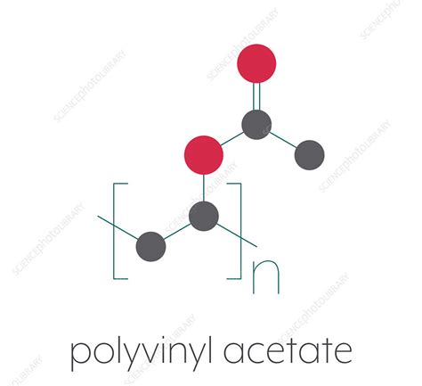 Polyvinyl acetate polymer chemical structure, illustration - Stock ...