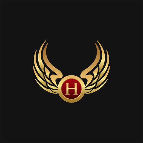 Luxury Letter H Emblem Wings logo design concept template 611253 Vector ...