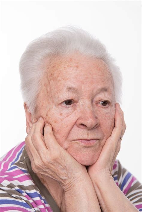 Portrait of old sad woman stock photo. Image of elderly - 31078632