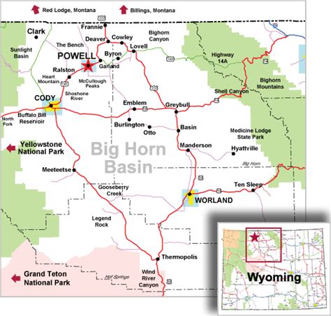 Bighorn Basin Wyoming Map - Drucie Kimberley