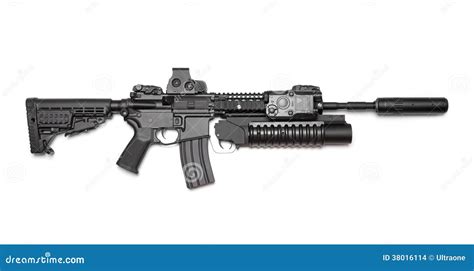 AR-15 (M4A1) Carbine On White Background. Stock Images - Image: 38016114