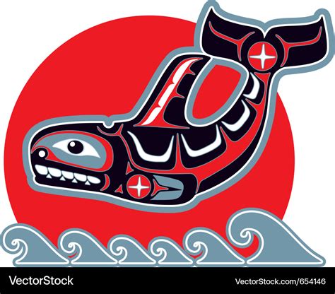 Orca - killer whale - in native art style Vector Image