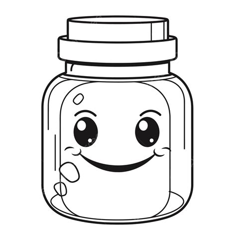 Smiling Happy Jar Coloring Face Outline Sketch Drawing Vector, Wing ...