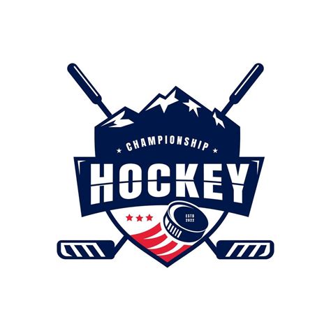 American Ice Hockey Shield Emblem Badge logo design vector inspiration ...