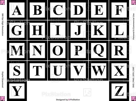 Block letters svg Block Monogram svg Alphabet and numbers svg BUILDING ...