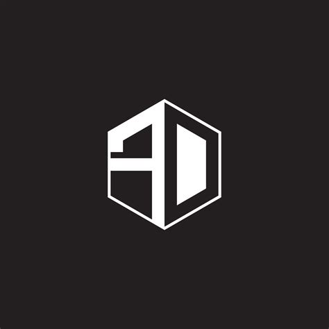 FD Logo monogram hexagon with black background negative space style ...