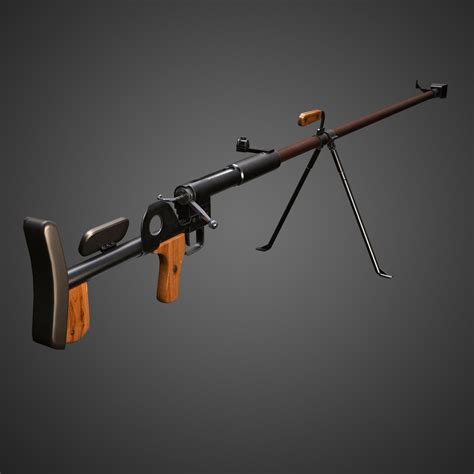 ptrd-41 degtyaryov anti-tank rifle 3d model