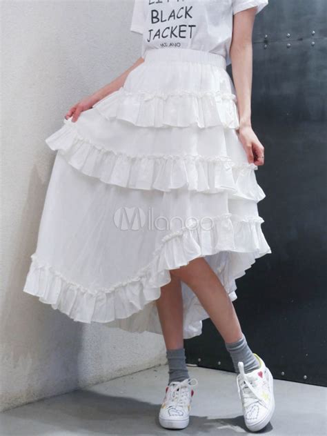 Layered Mullet Skirt For Woman Asymmetrical Ruffled Skirt - Milanoo.com