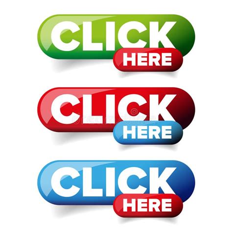 Click Here Button Set Vector Stock Vector - Illustration of website ...