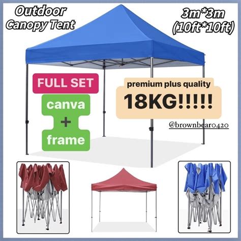 【E-CENTRAL🦅】 18KG🤙 Heavy Duty Canopy Canvas Canva Camping Tent Frame ...