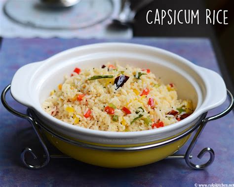 Capsicum chitranna recipe, Capsicum lemon rice - Raks Kitchen