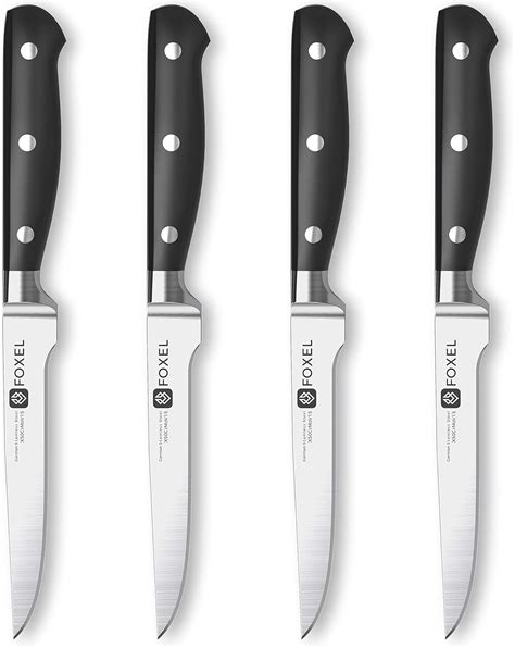 Black Steak Knives Knife Set of 6 or 12 Gift Box - Non Serrated German ...