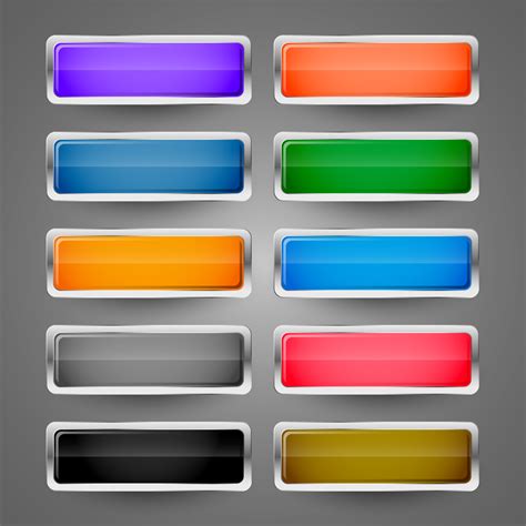 blank metallic glossy web buttons set - Download Free Vector Art, Stock ...