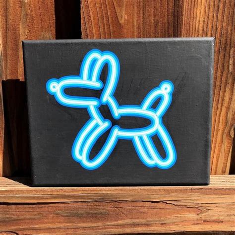 Neon Sign Effect Balloon Animal Canvas Painting | Etsy | Animal canvas ...