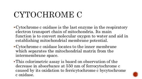 Cytochrome c Oxidase Assay