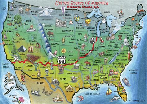 route 66 map - list of love