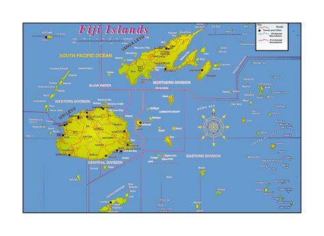 Detailed Fiji Islands map with other marks | Fiji | Oceania | Mapsland ...