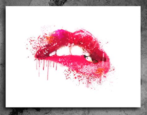 Art R Us- Best Art Print Posters Toronto: Pink Lips Watercolor Print ...