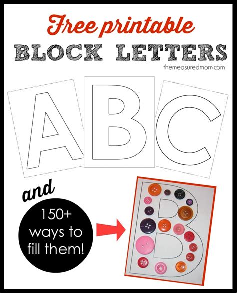 Printable block letters... and over 150 ways to fill them! - The ...