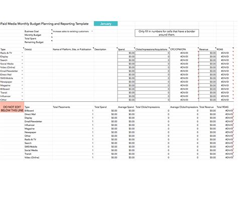 Free Paid Media Template | Download Media Buying & Planning Template