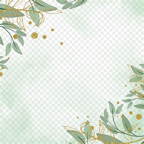 Watercolor Green Leaves PNG Picture, Green Watercolor Leaves Border ...