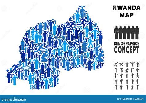 Rwanda People Icon Map. Stylized Vector Silhouette Of Rwanda ...