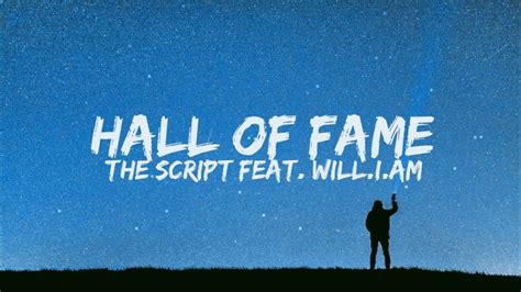 The Script - Hall Of Fame (Lyrics) in 2020 | Lyrics, Hollywood songs ...