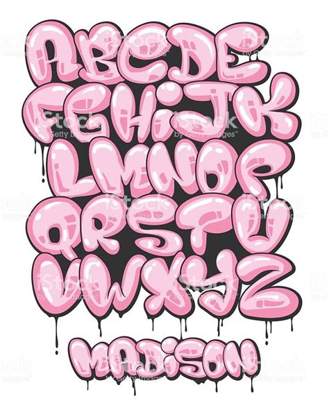 Graffiti bubble shaped alphabet set. | Graffiti, Alfabeto de grafiti ...