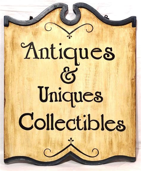 Vintage ANTIQUES STORE Hanging Wooden Trade Sign from an Old Store ...