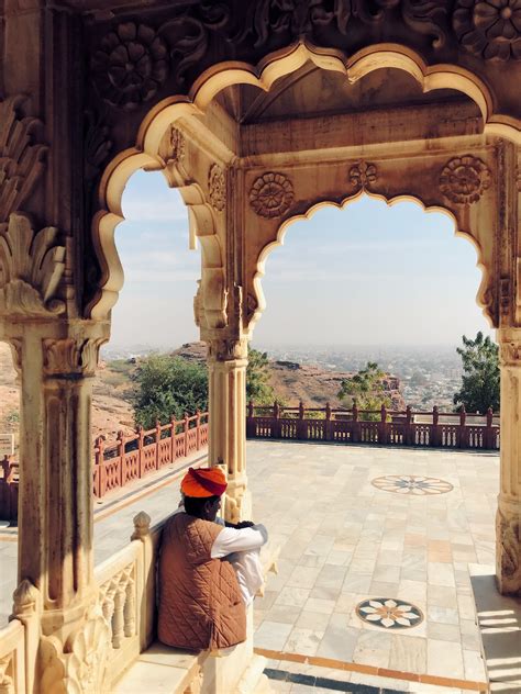 Inside Amer fort, Man sitting inside Amer fort tomb,Rajasthan, India ...