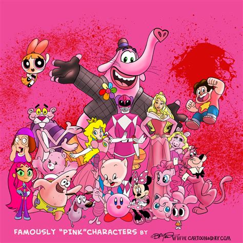 Famously Pink Characters Cartoon