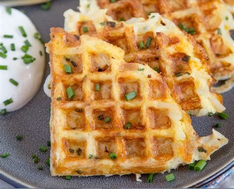 Egg & Cheese Hash Browns Waffles - Foodandcake123