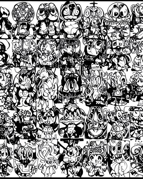 Coloring Page Art Style 8bit Game 80 · Creative Fabrica