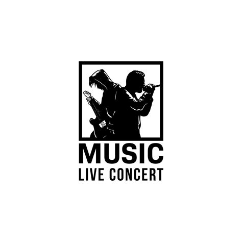 Silhouette of singer and guitar player logo. Music live concert logo ...