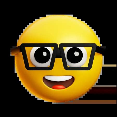 Smart Face With Glasses And Closed Eyes Emoji 3D Icon download in PNG ...