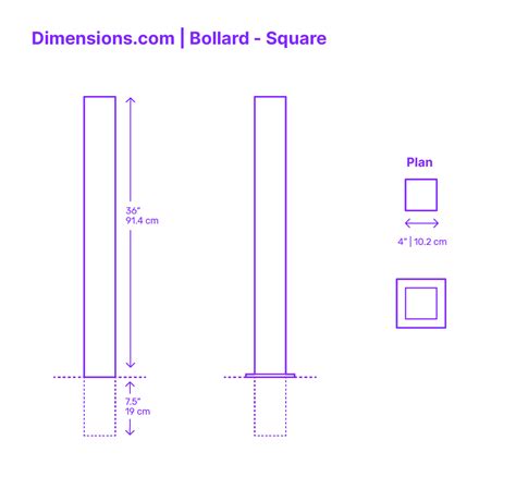 Bollard Spacing Dimensions & Drawings | Dimensions.com