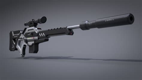 ArtStation - Futuristic Sniper Rifle, Krzysztof Pitek