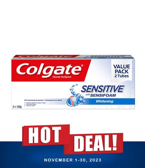 COLGATE | Toothpaste Sensitive Whitening (120g x 2) - Rose Pharmacy ...