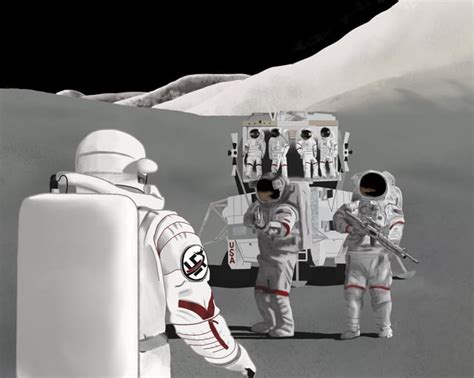 US Moon Marines confronting German astronauts at disputed mining claim ...