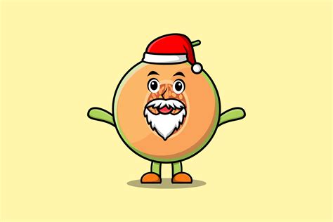 Cute Cartoon mascot Melon santa claus character 15077436 Vector Art at ...