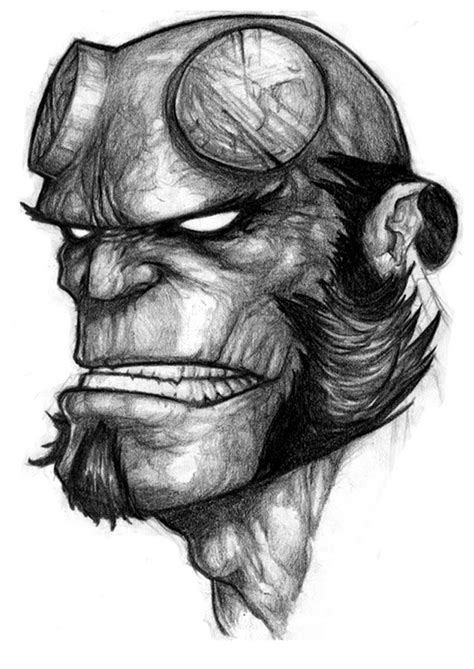 Hellboy Pencil Drawing