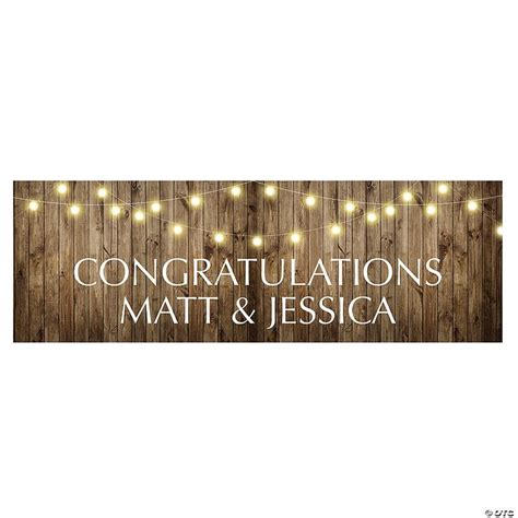 Personalized Rustic Wedding Banner - Large | PartyGlowz.com