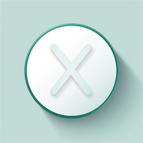 Premium AI Image | a white and green button with an x on it