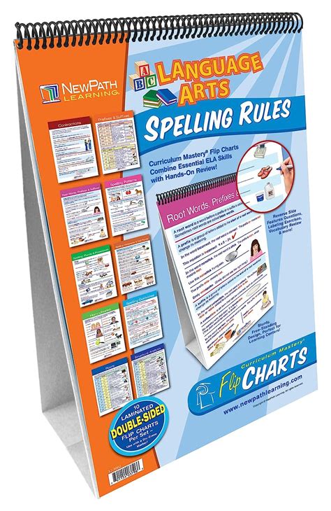 Spelling Rules Flip Chart Set (Grades 3 - 6) - 10 Laminated Write-On ...